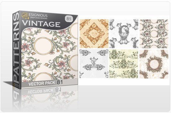 seamless vintage vector pack designious 81 10 Fabulous New Vintage Seamless Pattern Vector Packs & Freebie from Designious.com!