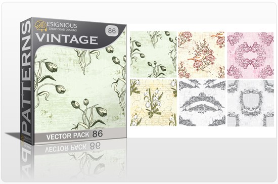 seamless vintage vector pack designious 86 10 Fabulous New Vintage Seamless Pattern Vector Packs & Freebie from Designious.com!