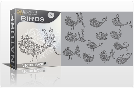 vector birds 2 Add Delicate Vector Birds & Butterflies to Your Spring Design Projects 