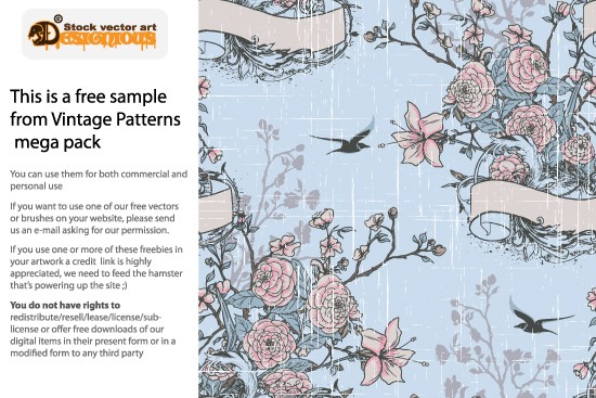 vintage patterns 7 sample 10 Fabulous New Vintage Seamless Pattern Vector Packs & Freebie from Designious.com!
