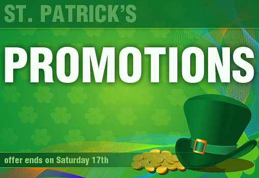 banner patrick PROMOTIONS St. Patricks Day Promotions and Discounts