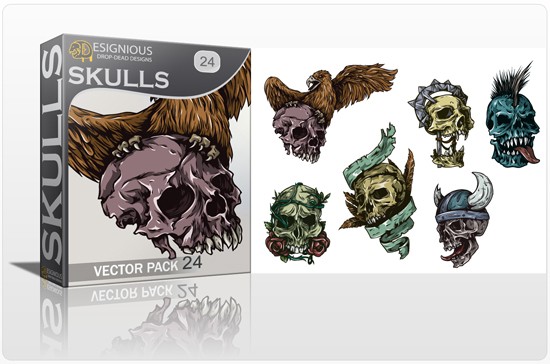 skulls vector pack 24 1 NEW GREAT STUFF FROM DESIGNIOUS.COM