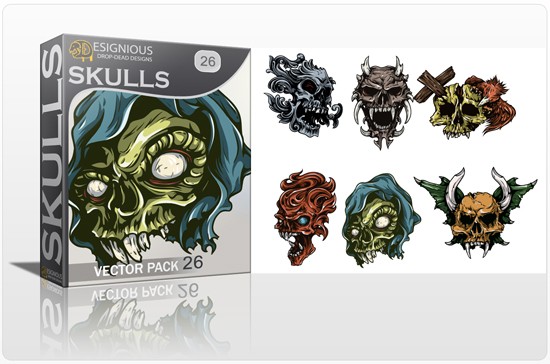 skulls vector pack 26 1 NEW GREAT STUFF FROM DESIGNIOUS.COM
