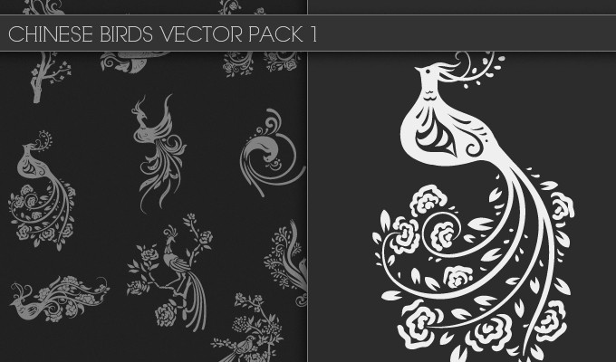 designious chinese birds vector pack 1 small New Awesome T shirt Designs, Vector Packs & Freebie from Designious.com!