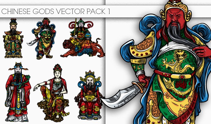 designious chinese gods vector pack 1 small New Awesome T shirt Designs, Vector Packs & Freebie from Designious.com!