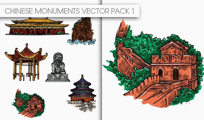 designious chinese monuments vector pack 1 small New Awesome T shirt Designs, Vector Packs & Freebie from Designious.com!