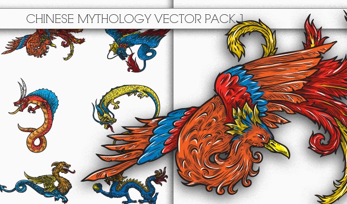 designious chinese mythology vector pack 1 small New Awesome T shirt Designs, Vector Packs & Freebie from Designious.com!