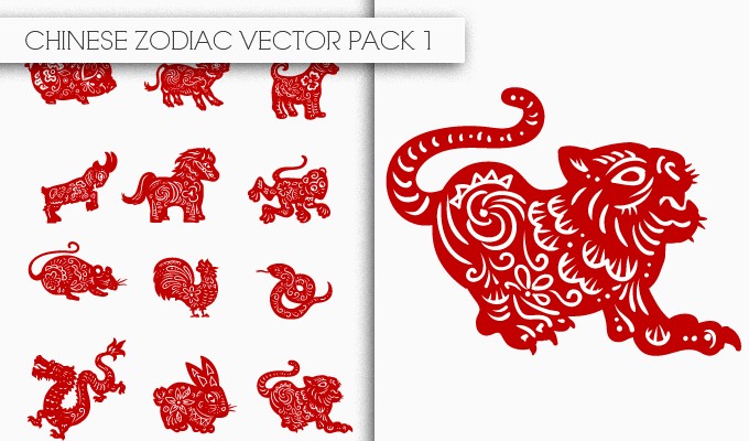 designious chinese zodiac vector pack 1 small New Awesome T shirt Designs, Vector Packs & Freebie from Designious.com!