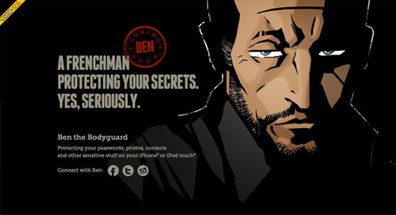 1 Ben the bodyguard 10 Great Examples of High Quality Landing Pages