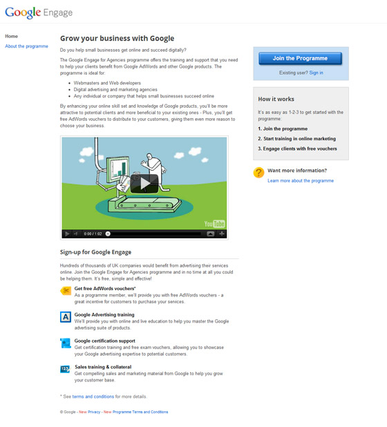 8 Google Engage 10 Great Examples of High Quality Landing Pages